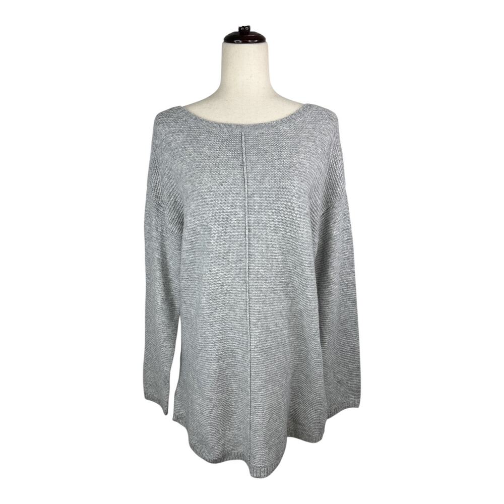 INC International Concepts Womens Sweater XL Gray Long Sleeve Ribbed Tunic
